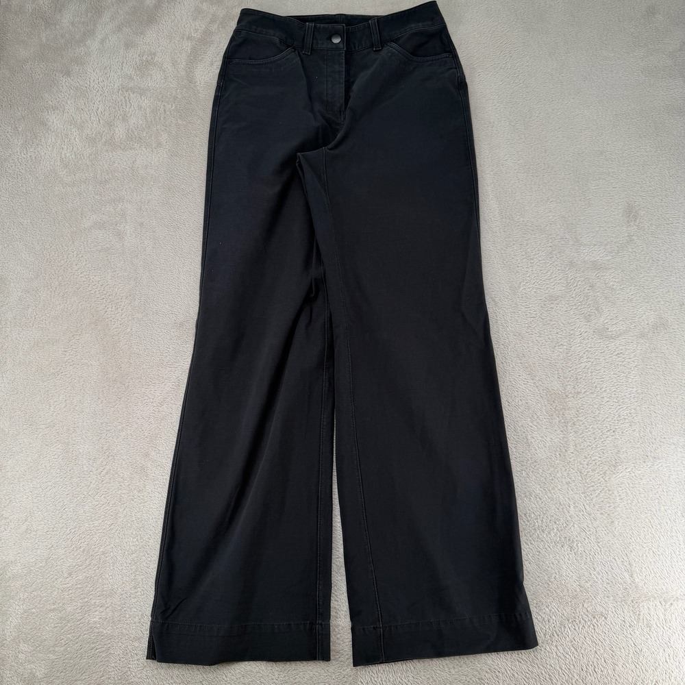 Lululemon Womens City Sleek 5 Pocket Wide Leg Pant 28 Black Preowned High Rise